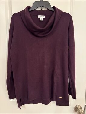 Calvin Klein Women's Deep Plum Cowl Neck Sweater